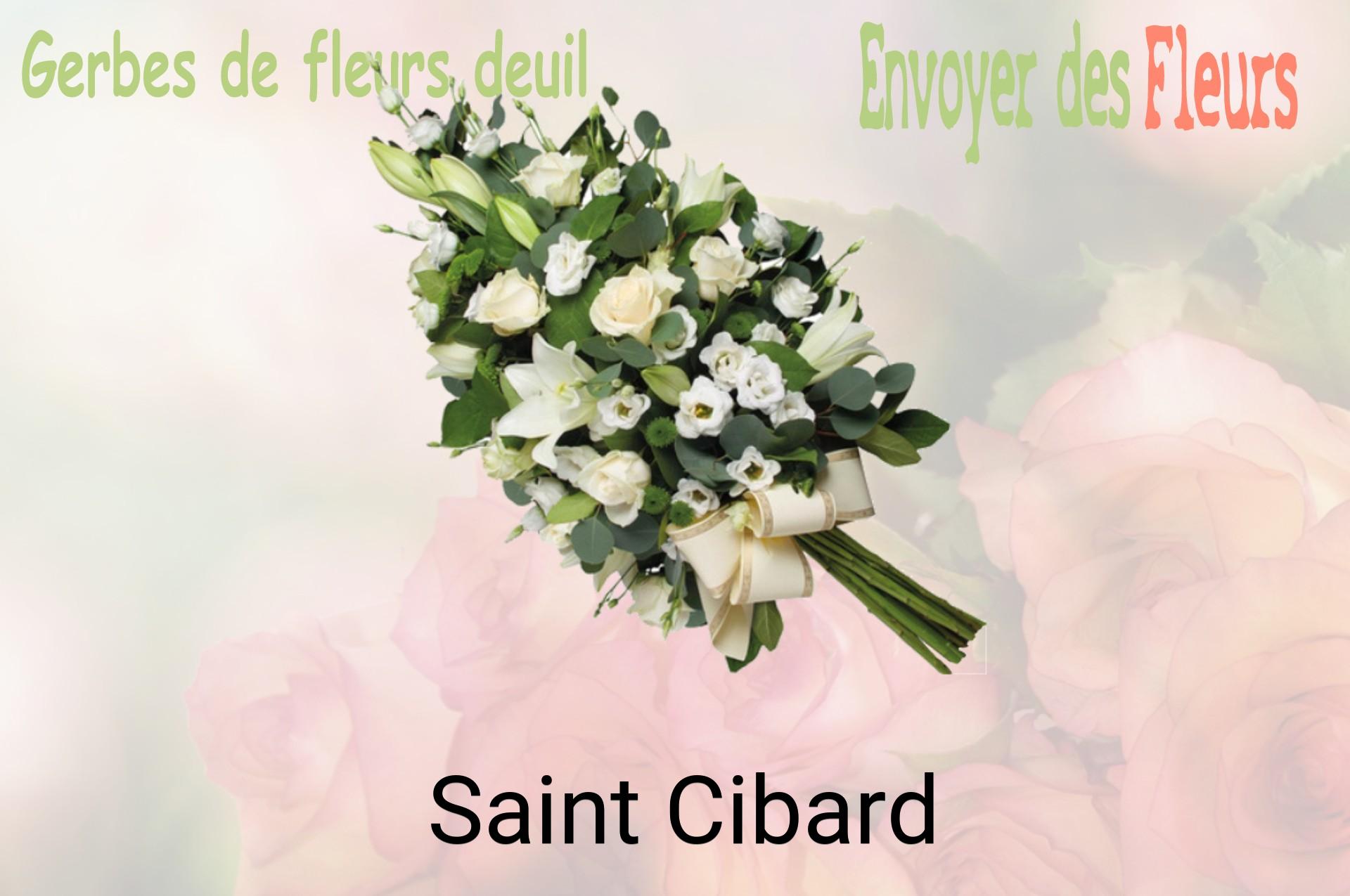 Gerbe de fleurs de deuil livrée à Saint-Cibard